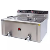thumbnail of Sammic FE-12+12 Dubbele friteuse 12+12 L, gelaste bakken met aftapkranen, 18000 W, 400V 50-60Hz 3N, regel- en veiligheidsthermostaten