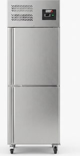 thumbnail of Romux® Gefrierschrank mit 2 Türen 68 cm mit Umluftkühlung | Gastro Gefrierschrank aus Edelstahl mit 430 L Kapazität - 3 Einlegeböden und 230 W