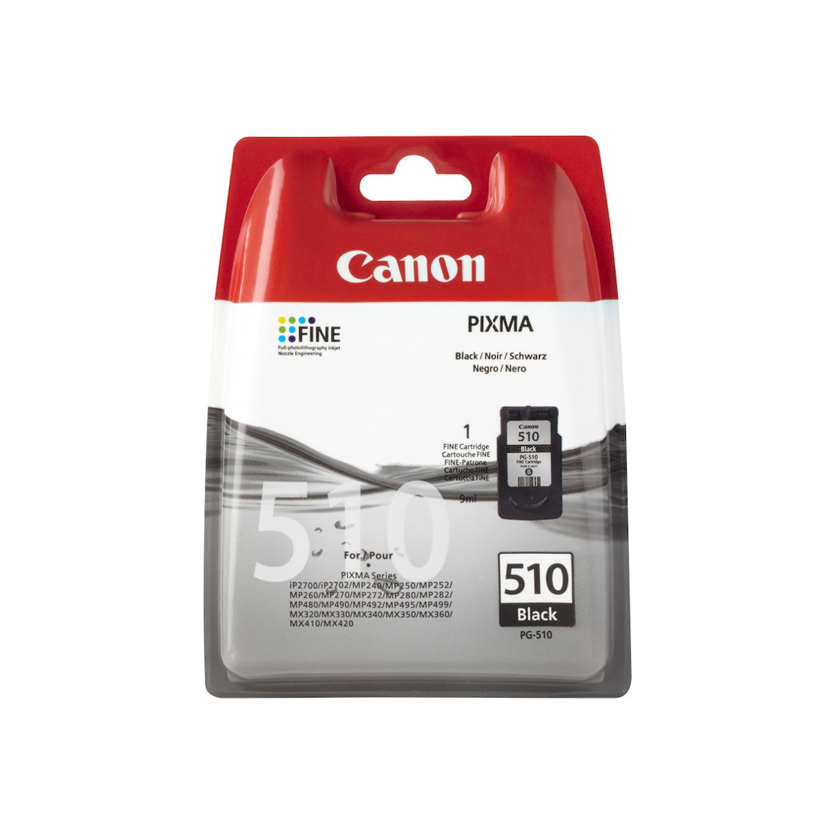 Canon PG510 Noir Cartouche d'encre ORIGINALE - 2970B009 (Blister avec alarme)