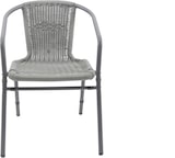 thumbnail of METRO PROFESSIONAL Sedia impilabile con braccioli, alluminio/polirattan, grigio