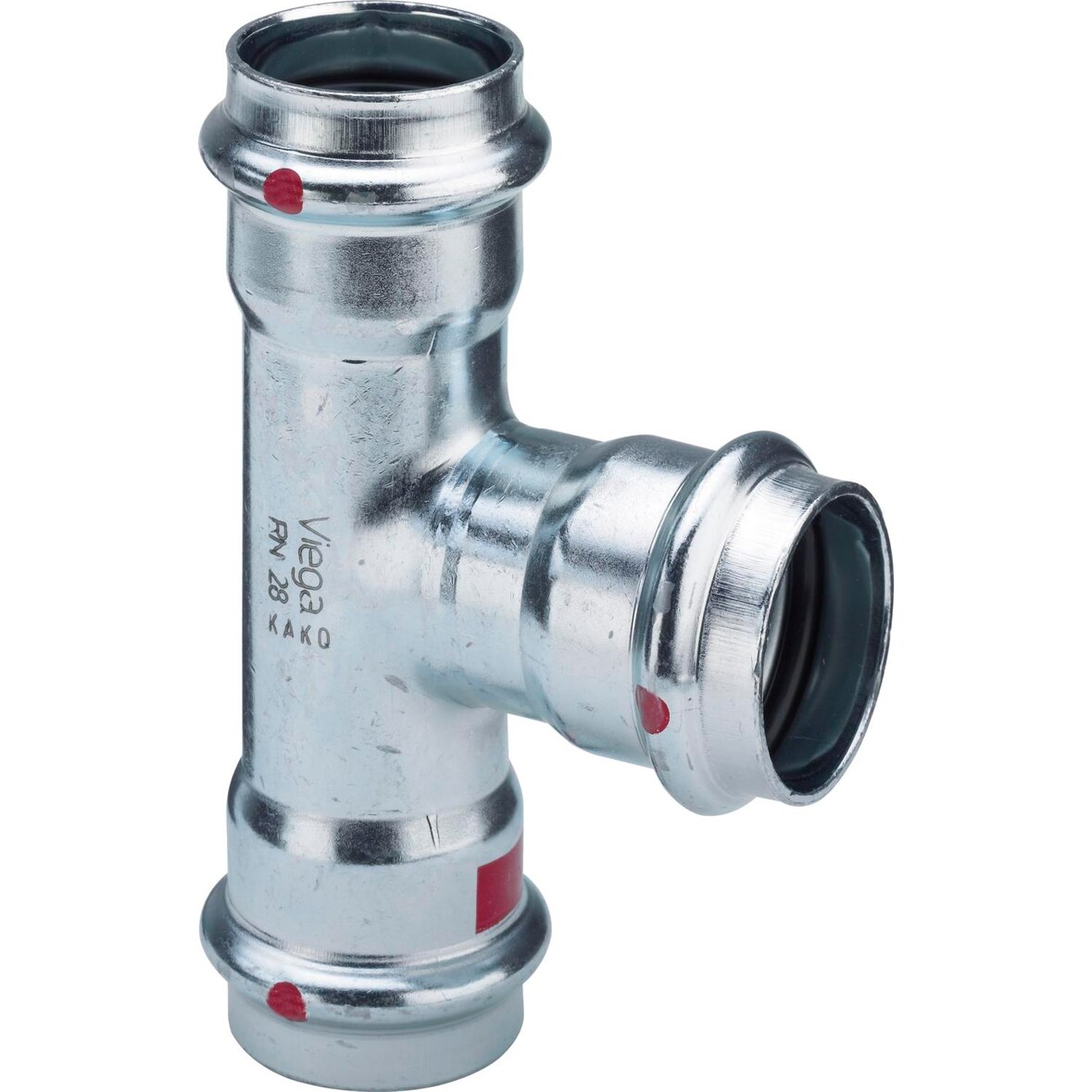 VIEGA T-Stück reduziert Prestabo Stahl verzinkt 28x18x28mm