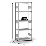 thumbnail of PROREGAL Fachbodenregal Stecksystem | Grundregal | HxBxT 200x75x40cm | 5 Ebenen | Fachlast 315 kg | Beidseitig nutzbar | Verzinkt