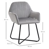 thumbnail of HOMCOM butaca de salón sillón de salón tapizado en terciopelo con asiento acolchado base metálica cruzada sillón lectura para dormitorio gris