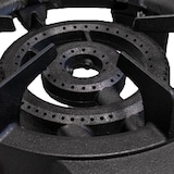 thumbnail of Echt gietijzeren gasfornuis 9,8 KW 4 poten 2 branders + 1,50m inschroefbare gaspijp + TRIGLAV propaanregelaar