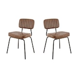 thumbnail of Matelpro - Chaise de brasserie en simili marron vintage Stan (lot de 2) - Marron vintage