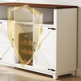 thumbnail of HOMCOM aparador de cocina con botellero, aparador con 2 puertas de granero, estantes ajustables y soporte para copas, para 9 botellas, blanco