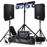 thumbnail of Pack Sono 1800W BM SONIC Amplificateur 1000W, Paire d'Enceintes 2x400W, Table de Mixage, Portique + 48 effets lumières EUPHORIA
