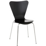 thumbnail of Décoshop26 - Chaise de cuisine salle à manger x1 empilable dossier triangle en bois noir et métal chromé 10_0003332