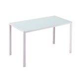 thumbnail of Mesa de Comedor de Cristal Mesa Rectangular para 4-6 Personas con Patas de Metal Multifuncional para Cocina Salón 120x60x75 cm