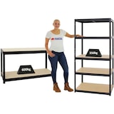 thumbnail of PROREGAL Mega Deal | 1x Schwerlastregal Slim Elephant M & 1x Höhenverstellbare Werkbank Big Dino | Fachlast bis zu 600kg | Schwarz | Stecksystem
