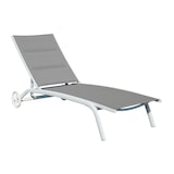 thumbnail of clat 51g Lettino mare con ruote, in alluminio bianco con textilene colore grigio,190x70