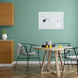 thumbnail of Relaxdays Magnettafel Glas, 60x40 cm, 3 Magneten, Marker, Stiftehalter, Büro & Küche, Sicherheitsglas Magnetboard, weiß