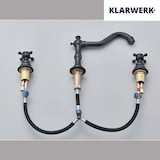 thumbnail of JULIAN | Vintage 3-Loch Badarmatur Schwarz gebürstet| Premium Retro Edelstahl Wasserhahn Waschbecken | Antike 2-Griff Mischbatterie Hotel Gastronomie