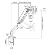 thumbnail of VALUE LCD-Arm, Tischmontage, Gasfeder, 5 Gelenke, 13-27 Zoll, bis 6,5 kg, schwarz