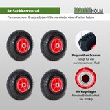 thumbnail of 4x Sackkarrenrad PU-Rad 260x85 mm 3.00-4 60 mm versetze Nabe Ø 20 mm rot Vollgummi Bollerwagen