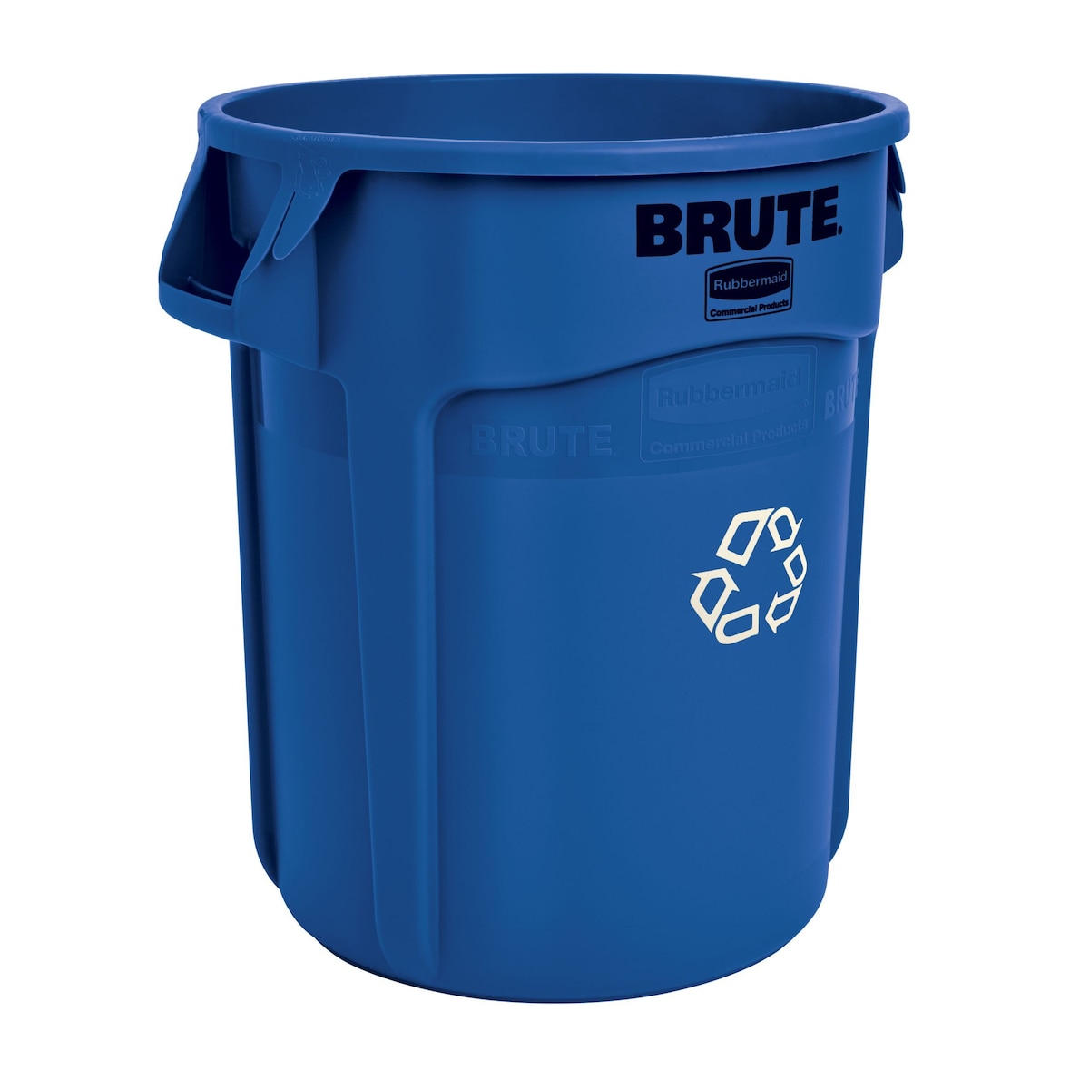 Runder Brute Container 75,7 Liter, Rubbermaid, VB 002620-73, Blau, Recyclingsymbol