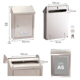 thumbnail of ARREGUI Smart E5727 Buzón Exterior de Acero Inoxidable Tamaño S (Correo DIN A5), Buzón Pequeño con Boca Trasera Recogecartas, Anticorrosivo, Inox