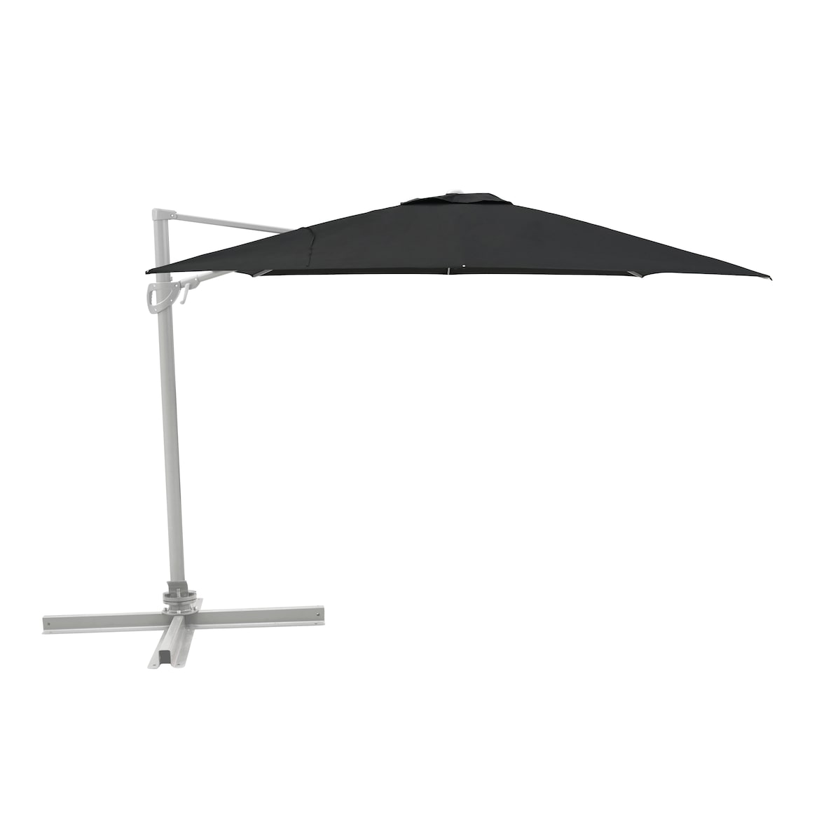 METRO Professional Parasol ROMA, aluminium/polyester, 3 x 3 m, ouverture à manivelle, rotation à 360°, protection UV50+, anthracite/platine