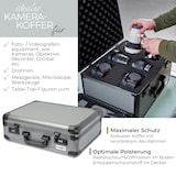 thumbnail of HMF Alu Fotokoffer mit Rasterschaumstoff und Noppenschaumstoff im Deckel, 46 x 33 x 15 cm