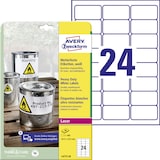 thumbnail of Avery Zweckform L4773-20 Wetterfeste Folien-Etiketten, 63,5 x 33,9 mm, 20 Bogen/480 Etiketten, weiß