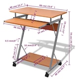 thumbnail of Computertisch Computerwagen PC Tisch Bürotisch Laptop auf Rollen braun