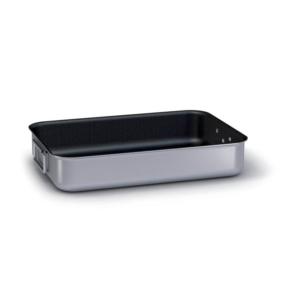 Rechthoekige braadpan met 2 handgrepen, antiaanbaklaag van aluminium, Ø 52 x 39 cm, H 9 cm, constante dikte tussen 2,5 en 4 mm, Ballarini
