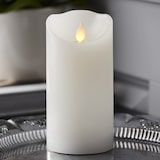 thumbnail of LED Kerze Twinkle Echtwachs mechanisch bewegte Flamme Timer H: 15cm weiß