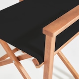 thumbnail of Lot de 2 chaises pliantes en bois d'eucalyptus et textilène noir - Oviala