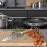 thumbnail of KLAMER Premium Santoku Damastmesser Olive echter japanischer Stahl 18 cm Kochmesser