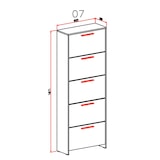thumbnail of Scarpiera salvaspazio 5 Ante A Ribalta Moderna Maniglie In Alluminio Mobile Ingresso Slim Salvaspazio Scarpe Portascarpe Alta 187x68.5x28 Cm Bianco