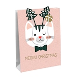 thumbnail of Clairefontaine 6x Geschenktasche L 26,5x14x33 cm, Weihnachten Cat'Mas - Rosa X-29529-2C