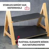 thumbnail of Westmark 2-stufige Naturschiefer-Etagère/Servier-Regal, Maße: 35,5 x 22 x 27 cm, Schiefer/Kiefer, Tapas + Friends, Anthrazit/Hellbraun, 69692260