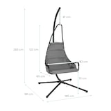 thumbnail of COSTWAY Sedia sospesa con telaio, sedia sospesa con seduta imbottita extra large, altalena sospesa, seduta sospesa
