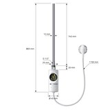 thumbnail of Badheizkörper Elektrisch mit Heizstab 900W 500x1200 mm Weiß gebogen mit Seitenanschluss