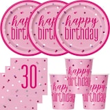 thumbnail of 30. Geburtstag Partyset Einweggeschirr rosa pink 48 tlg. Partygeschirr Teller Becher Servietten