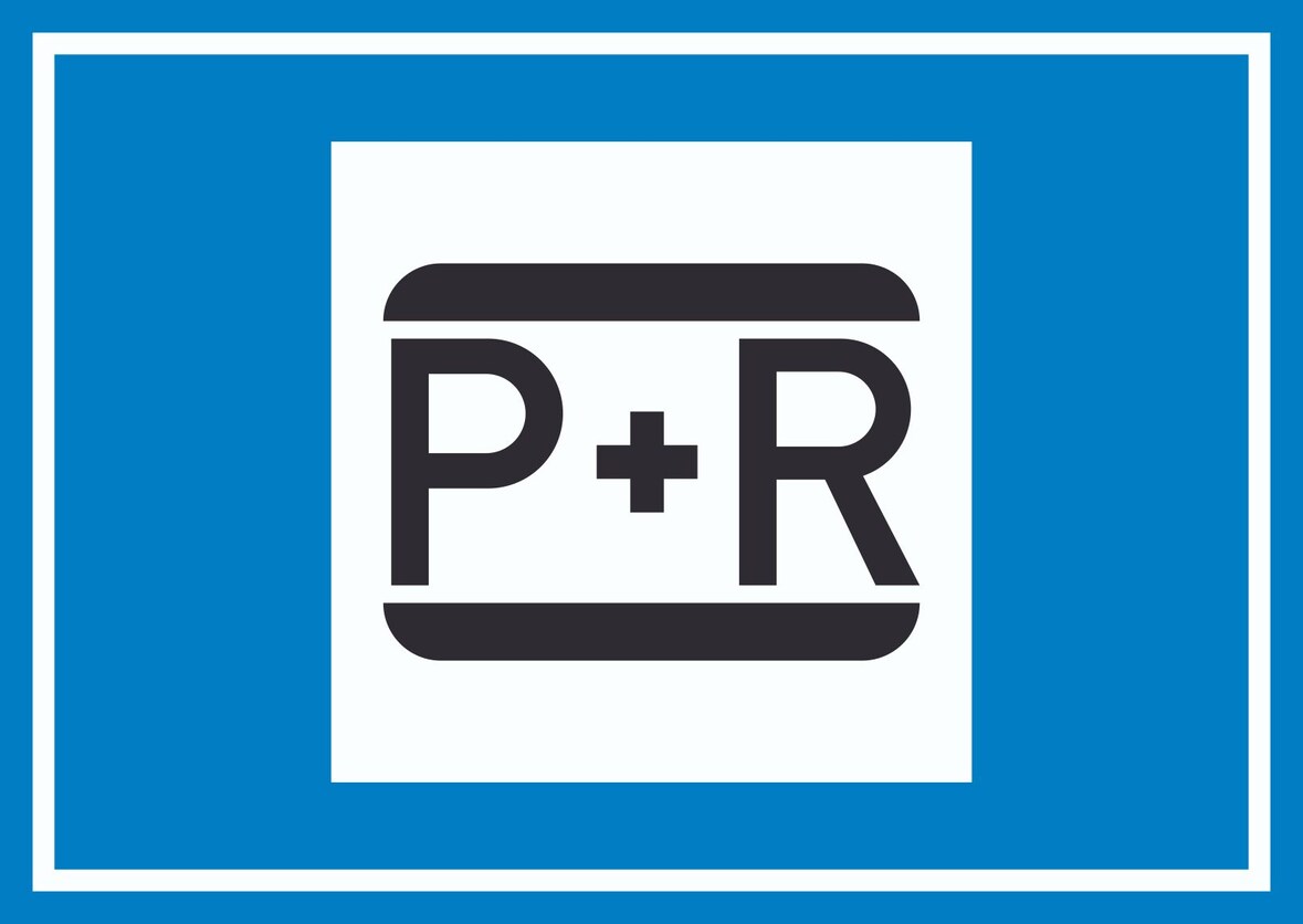 Parken und Reisen Symbol Schild A4 Rückseite selbstklebend