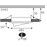 thumbnail of Paulmann LED Einbauleuchte Smart Home Zigbee Nova Plus Coin Basisset schwenkb rnd 84mm 50° 3x6W 3x470lm 230V dimmbar 2700K Eisen gebürstet 92959