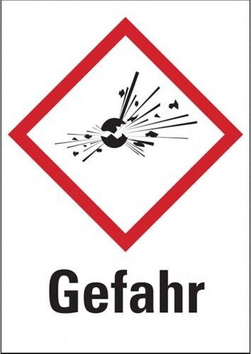 Dreifke® Gefahrstoffetiketten - Explodierende Bombe (GHS01) - 52x74 mm Folie selbstklebend