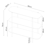 thumbnail of Helloshop26 - Consolle in acciaio 70 x 90 x 32 cm nero 03_0008567