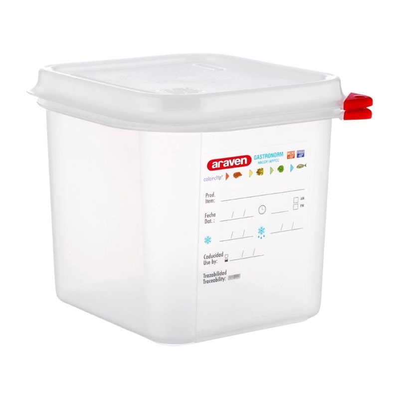 Recipiente para alimentos 2,6 Litros GN 1/6 - Juego de 4 - Araven Araven