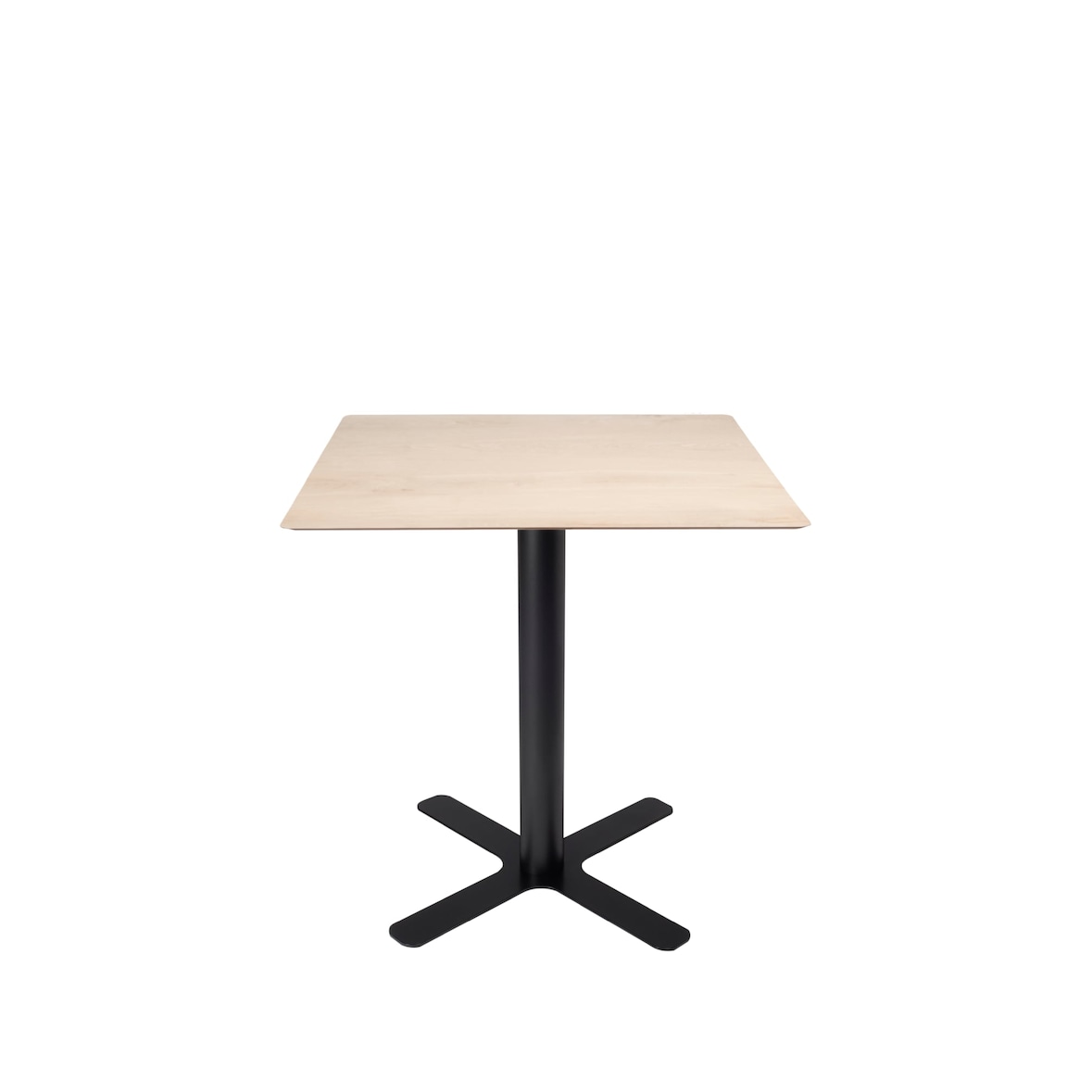 garbar GOYA HPL Quadratischer Tisch Indoor 70x70 Schwarzer Fuß - Natürliches Eichen Tischplatte