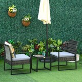 thumbnail of Outsunny Conjunto de Muebles de Ratán Jardín 3 Piezas Mesa y 2 Sillones Gris