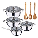 thumbnail of BERGNER - Set di pentole in acciaio inossidabile da 7 pezzi adatto a piani cottura a induzione con 3 utensili da cucina