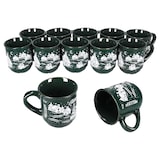 thumbnail of 12x Glühweinbecher 0,2L grün Weihnachtslandschaft Keramik Glühweintassen geeicht