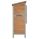 thumbnail of Merax Gartenschrank mit ausklappbarer Arbeitsplatte, Tannenholz, mit verstellbaren Regalböden, Haken & Sicherheitsverschluss, Naturholzfarbe