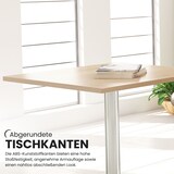 thumbnail of bümö Stehtisch Büro, Bistrotisch eckig 80 x 80 cm - Bartisch Buche, Stehtisch Holz-Platte, Säule aus Metall verchromt, Buffettisch, Säulentisch,