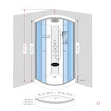 thumbnail of Duschkabine Fertigdusche Dusche Komplettkabine D10-20T1-EC 100x100 cm mit 2K Scheiben Versiegelung