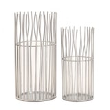 thumbnail of Kerzenhalter mit Glaszylinder Set 2-teilig Windlicht Metall  Kerzenständer Blockkerzen o.Teelichter : silber