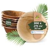 thumbnail of BIOZOYG 200 Stück runde Einwegschalen Palmblattschalen 275ml für Partys, umweltfreundliches Biogeschirr, Einmalgeschirr, biologisch abbaubar