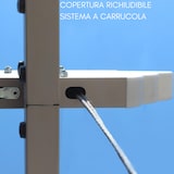 thumbnail of Pergola Gazebo 3x3 da Giardino Telo Poliestere 180 g/mq Scorrevole, Struttura in Acciaio e Metallo, 300x300 per Esterno - Grigio/Tortora